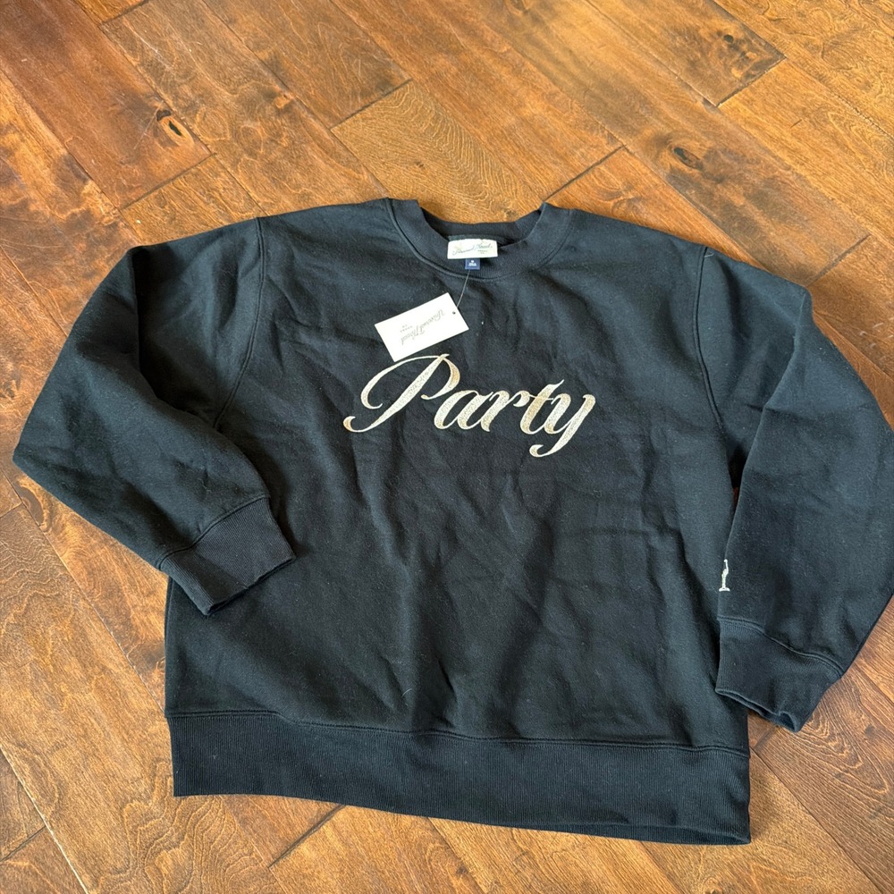 Universal Thread Black Party Embroidered Sweatshirt Gold M Bachelorette New Year